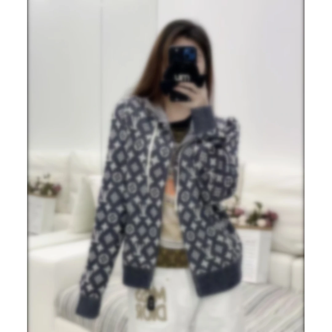 【CC专属】秋季新款满印高定连帽针织卫衣-065