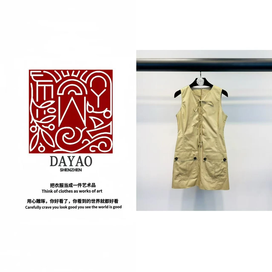 「DAYAO」25s新款预定新款早春系带无袖背心工装休闲连衣裙WYS25361