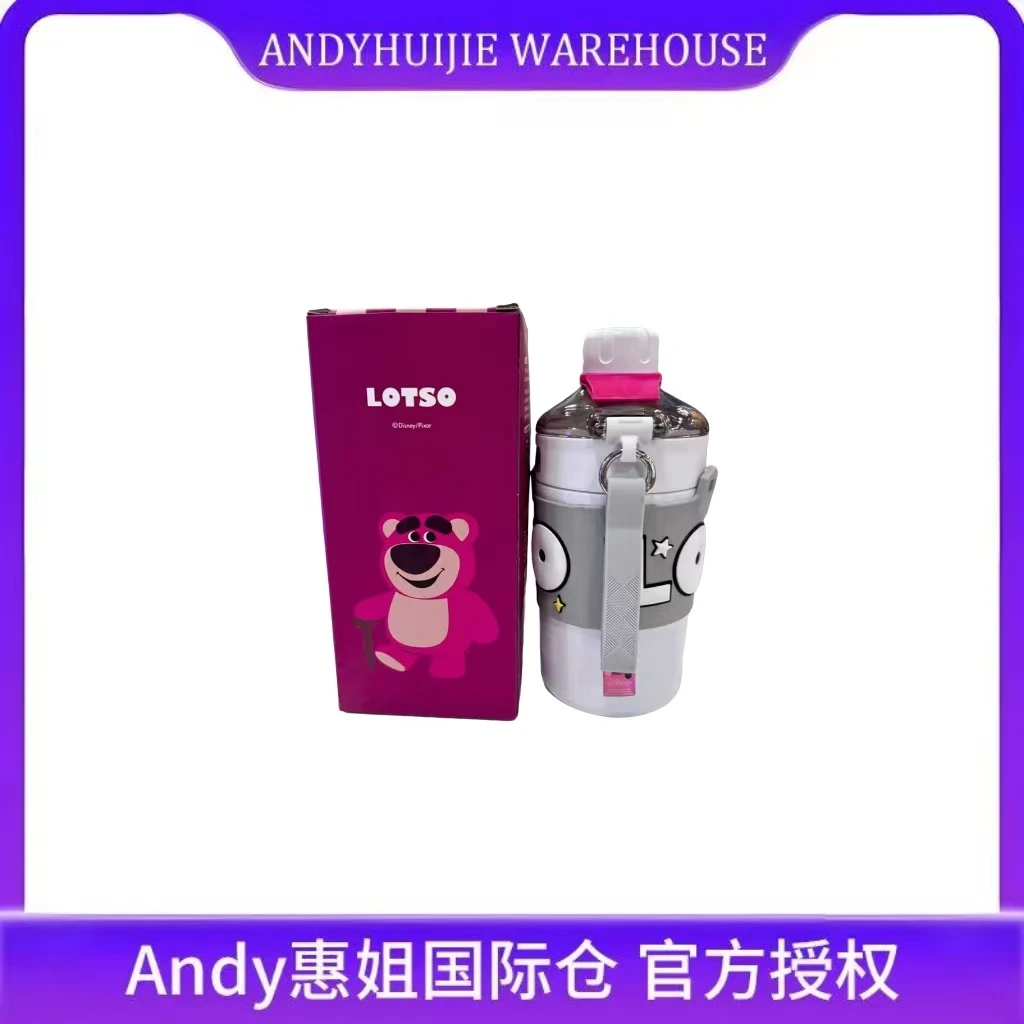 熊保温杯女生高颜值水杯新款不锈钢吸管大容量杯子