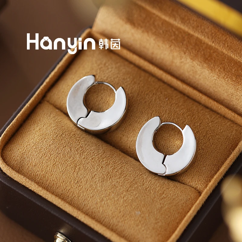 铜合金耳饰 小耳垂拍！飞碟设计极简主义时尚小众气质百搭耳扣耳环