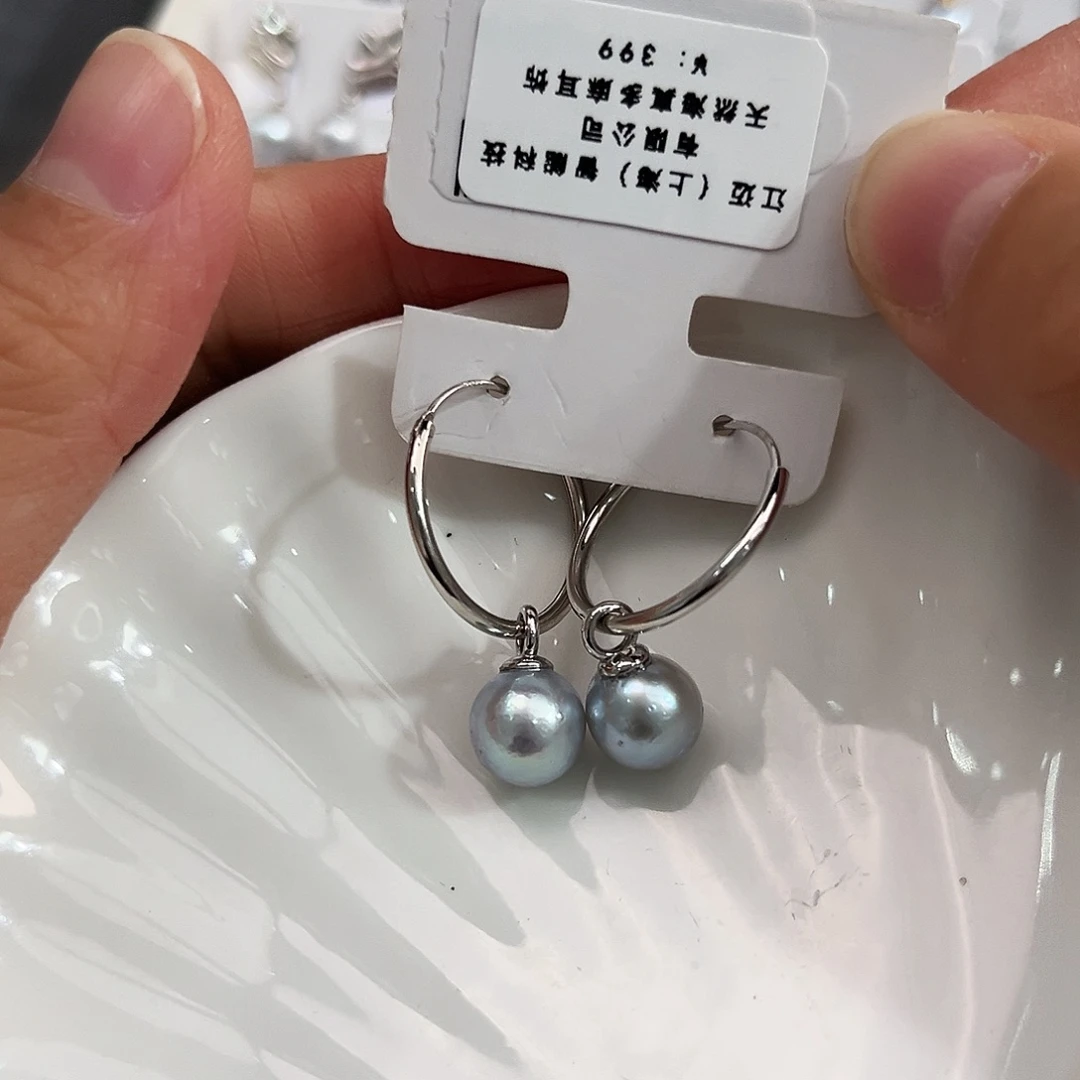 海水珍珠银S925镶嵌特价真多麻微巴耳饰