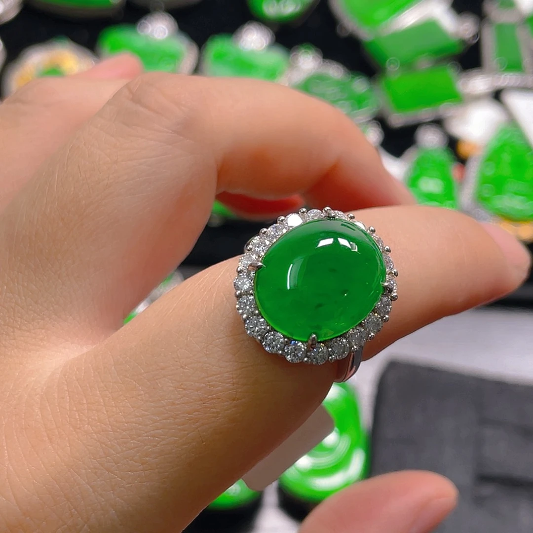 翡翠银S925镶嵌吊坠(不含链)