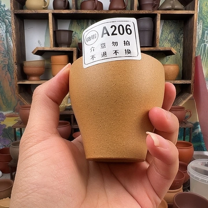 茶杯紫砂拙器甄选，纯原本矿。100毫升