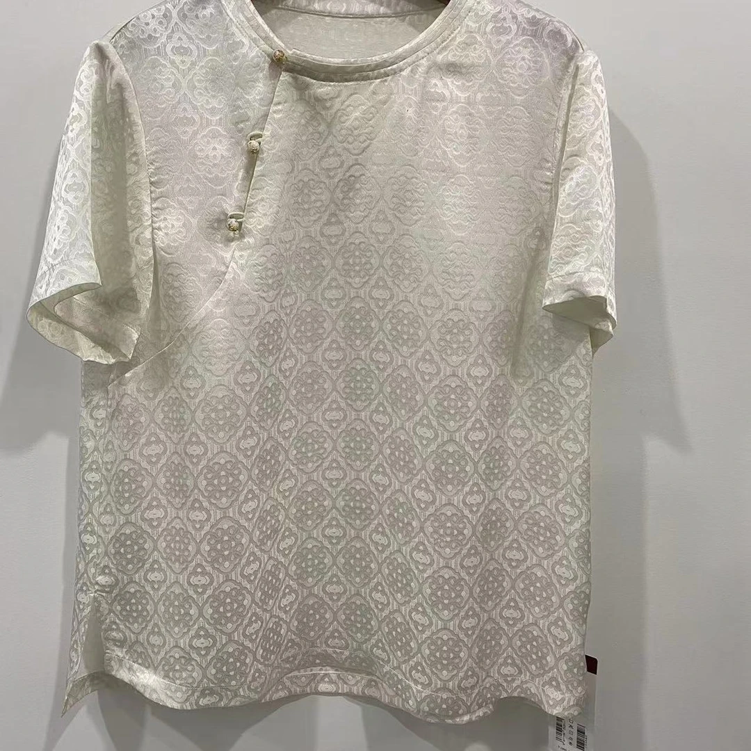 新款时尚真丝提花上衣25551