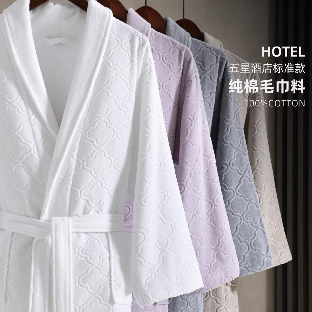 吉伦略索五星级酒店纯棉毛巾男女浴袍洗澡浴衣成人吸水四季通用