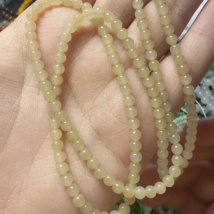 和田玉未镶嵌手链4mm浅糖