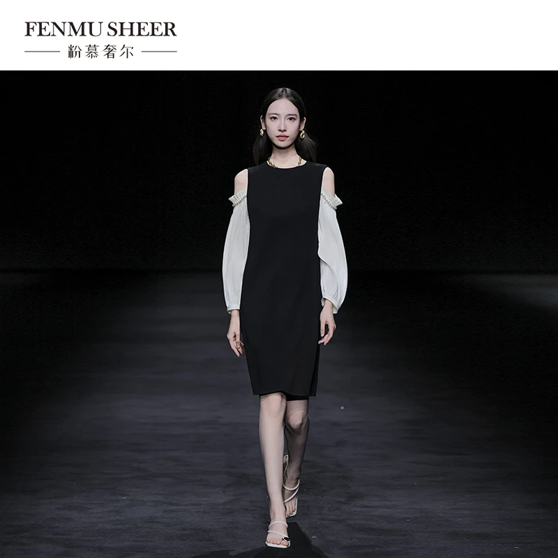 【粉丝专享】粉慕奢尔时装周走秀款『精致Lady』三醋酸连衣裙-D1579