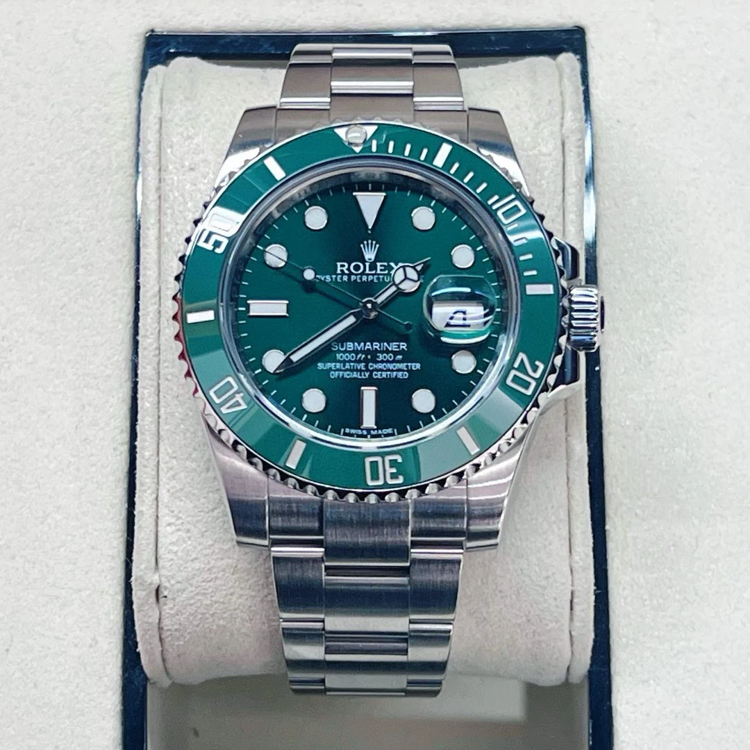99新 Rolex/劳力士 潜航者型116610绿水鬼 40mm自动机械 经典男表