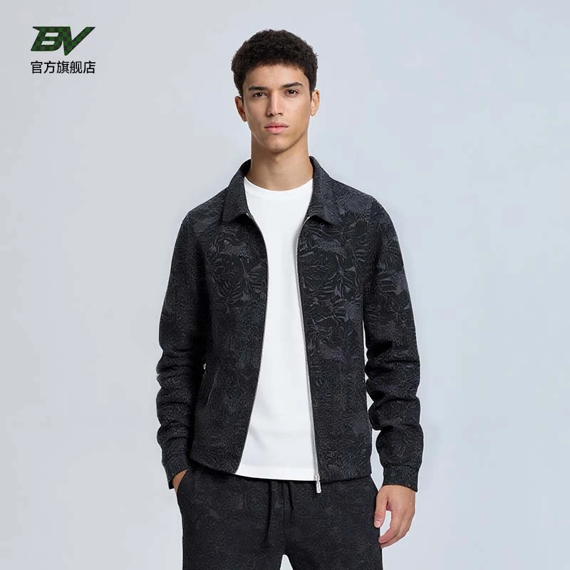 BV休闲夹克外套男时尚潮流印花百搭青年帅气上衣大码男装上衣服