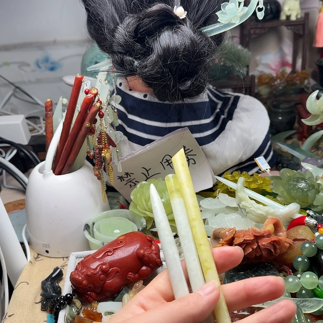 蛇纹石玉合金发饰