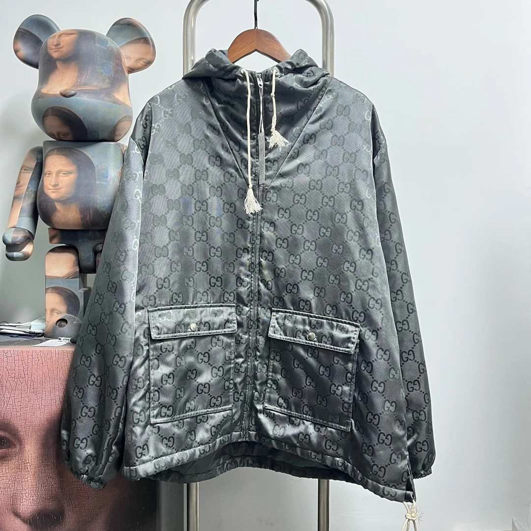 99新 GUCCI/古驰 满印棉服外套 L0108尺码：50 衣长73 胸围69