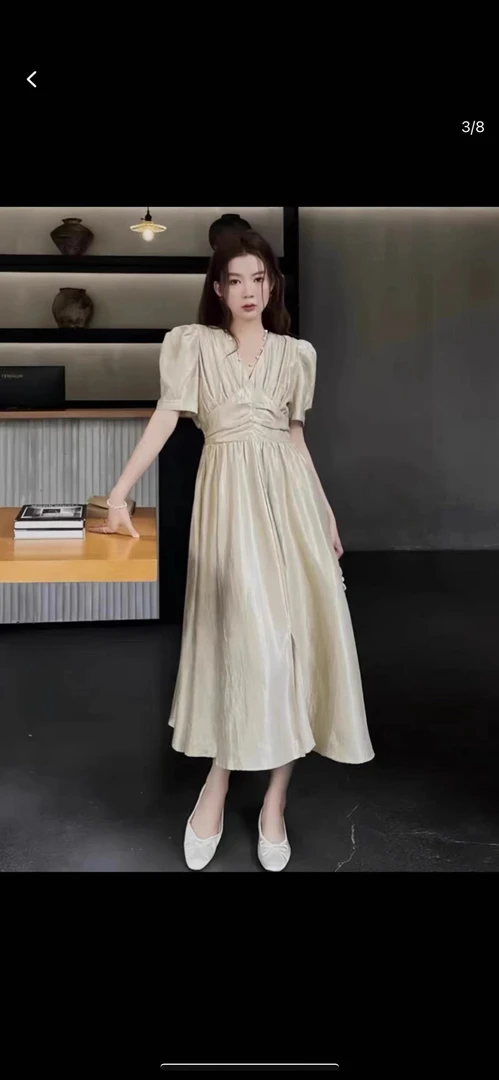 新款鎏金收腰连衣裙8803