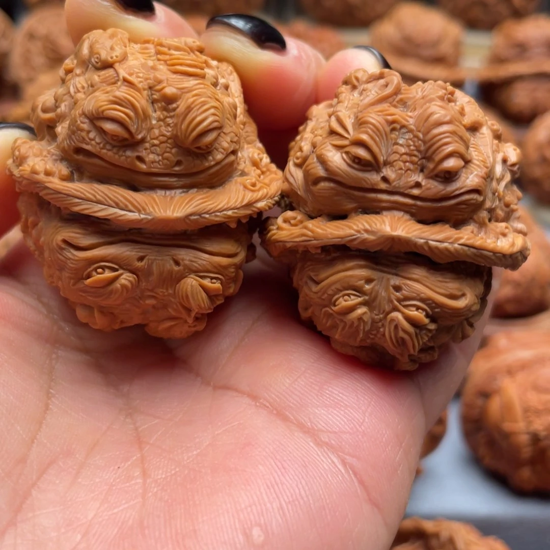 手串/手链核桃五毒金蝉蛤蟆头核桃雕刻