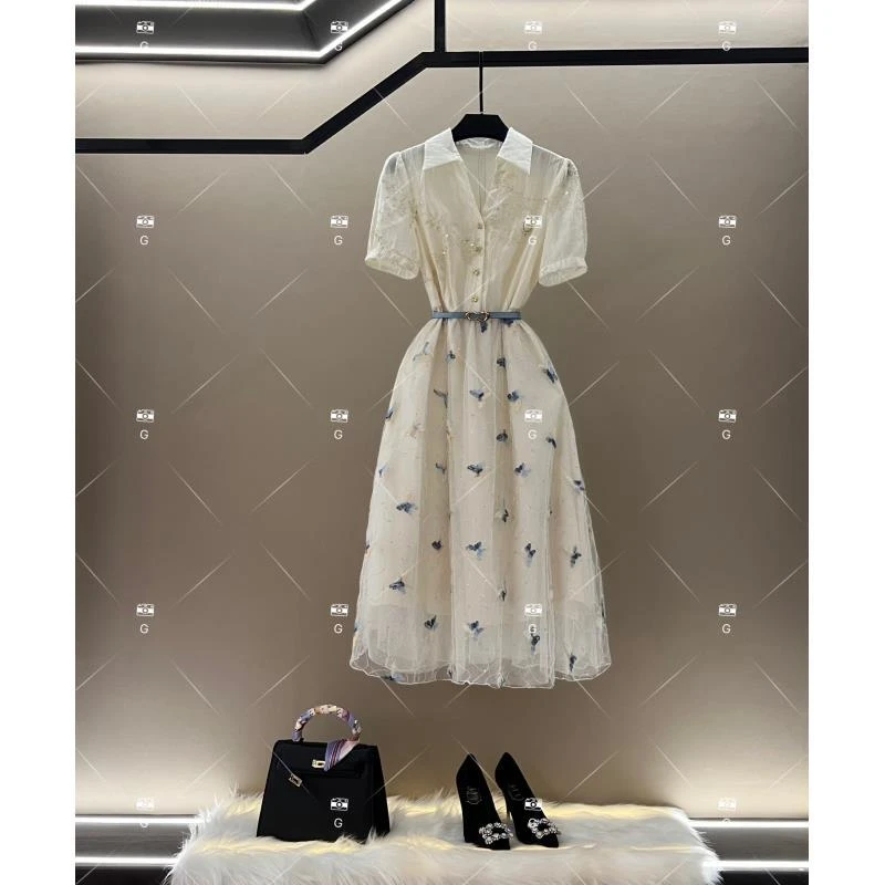 春夏优雅百搭时尚显瘦气质连衣裙 GS-57112