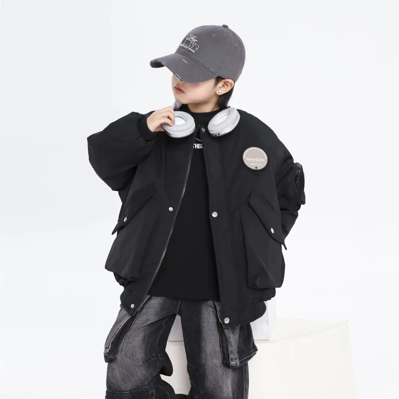 男童春秋外套2025新款高端棒球服外套韩版潮流时尚中大童上衣外套