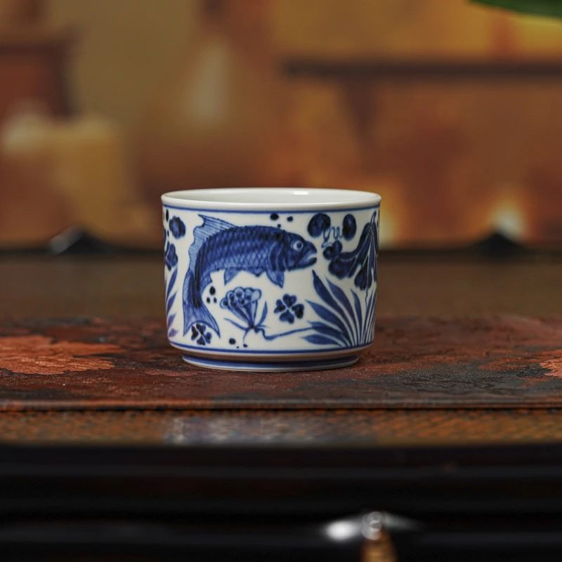 【央广非遗】青尧元鱼藻小容天（xygy165）主人杯手绘