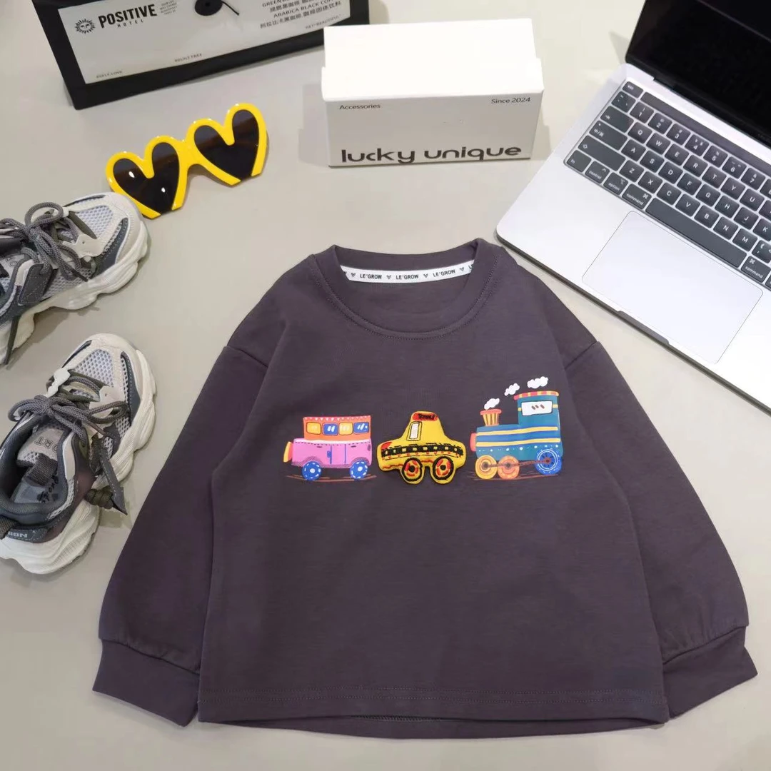 儿童春秋卡通立体小汽车套头衫H1306