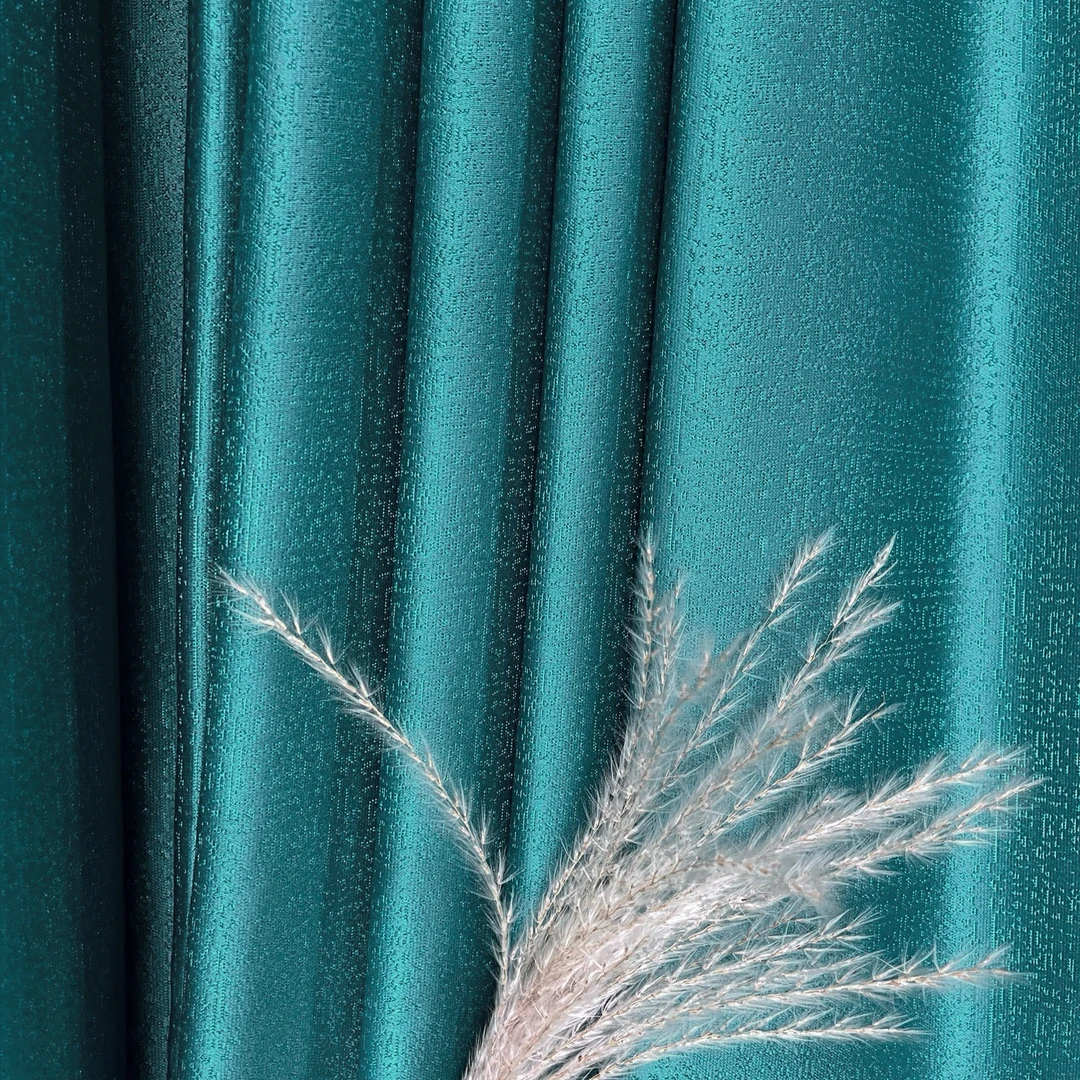 1520-14 蓝绿色挂钩款孤品高端窗帘（1.9*2）