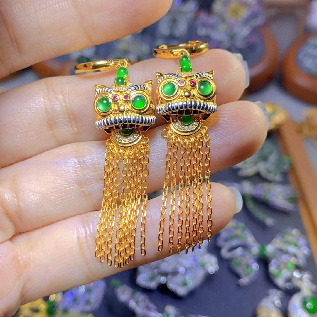 翡翠颈饰银S925镶嵌橙**?天然翡翠