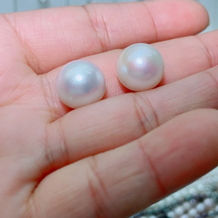耳饰银S925镶嵌淡水珍珠