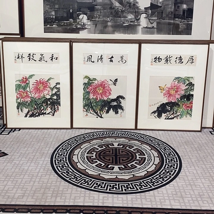 国画手绘作品带框