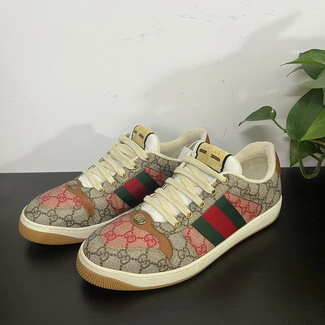 95新 GUCCI/古驰 42欧码限定老花脏脏鞋板鞋/百搭/时尚/潮流