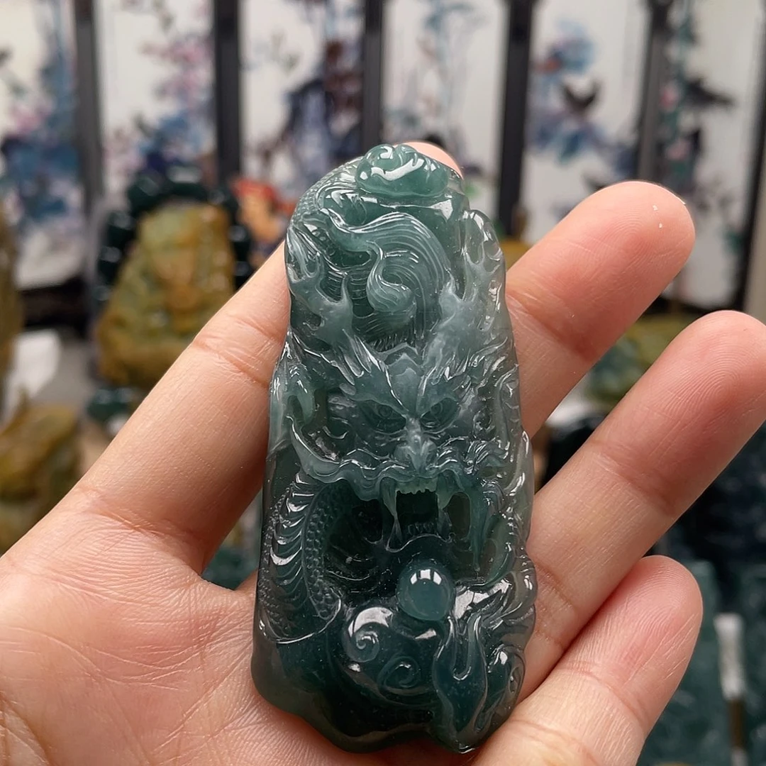 翡翠未镶嵌颈饰天然翡翠a货龙