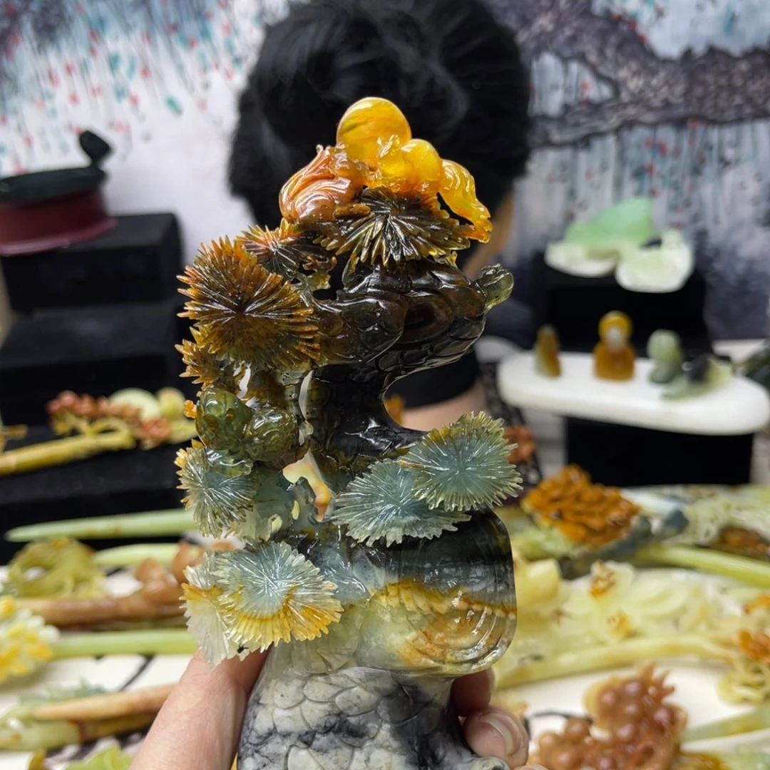 【闪购商品】蛇纹石玉发饰合金霖*