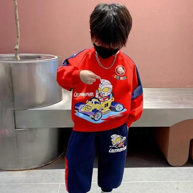 奥特曼卫衣套装男童春秋季2025新款小童潮酷衣服儿童秋装帅气时髦