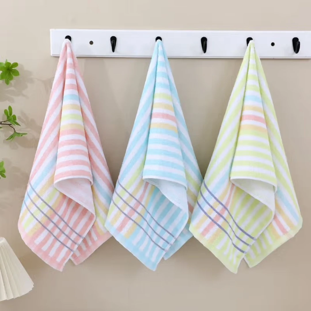 三条纯棉大毛巾成人毛巾洗脸毛巾面巾柔软吸水毛巾情侣条纹速干巾