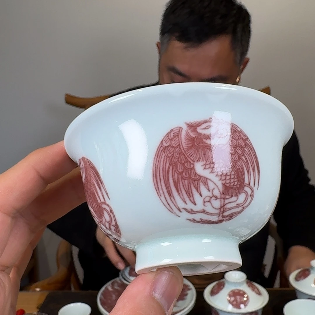 二亭超精品釉里红茶器