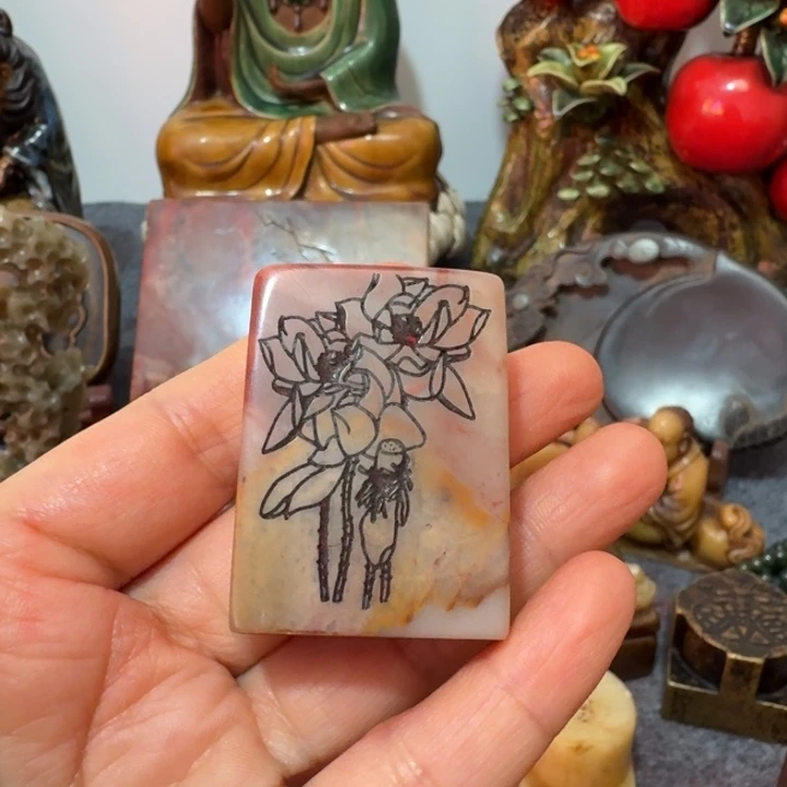 苗***文石材手工艺品摆件