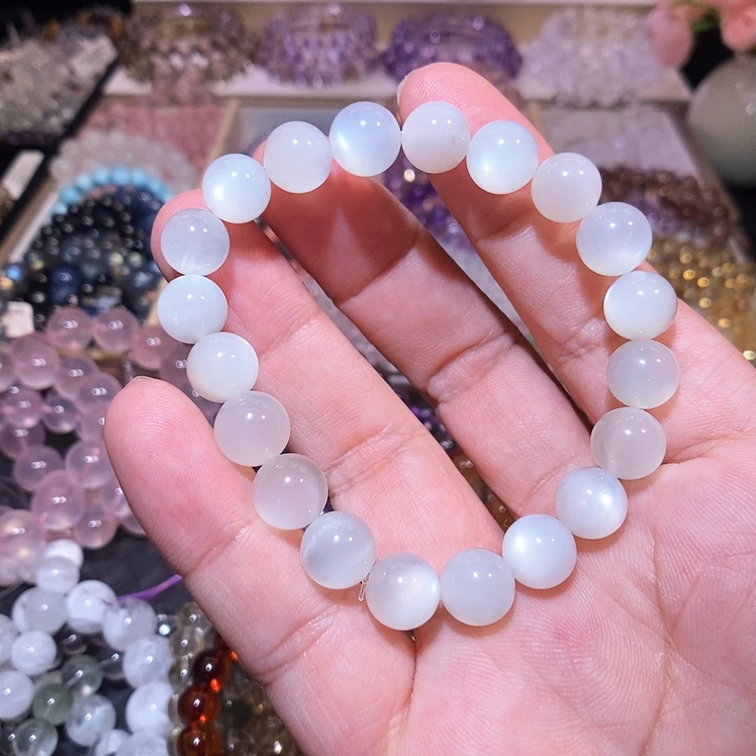 未镶嵌手链水晶白月光9mm