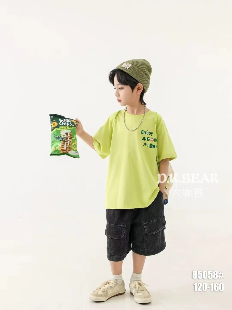 【淼淼妈】儿童夏季圆领短袖T恤85058