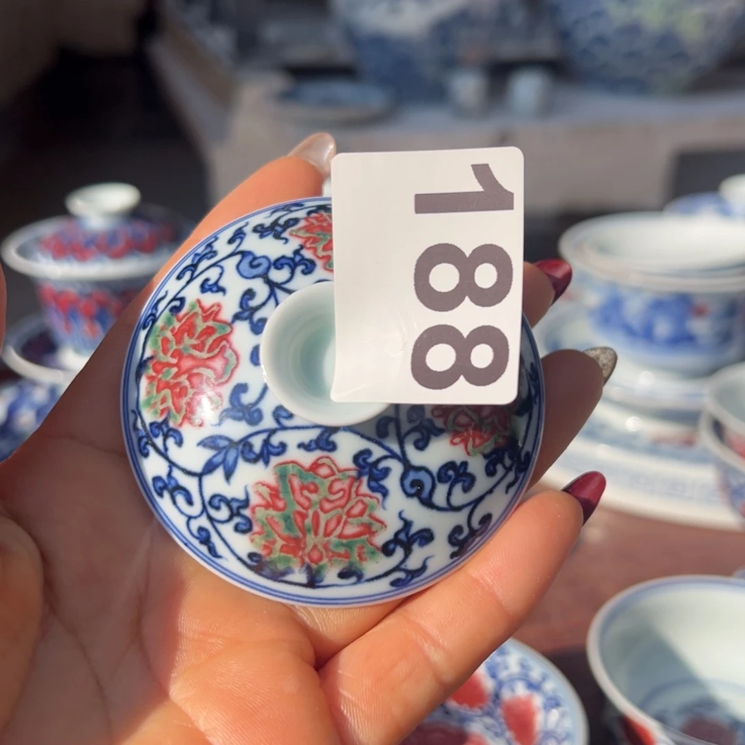 杯?****?青花釉里红原矿