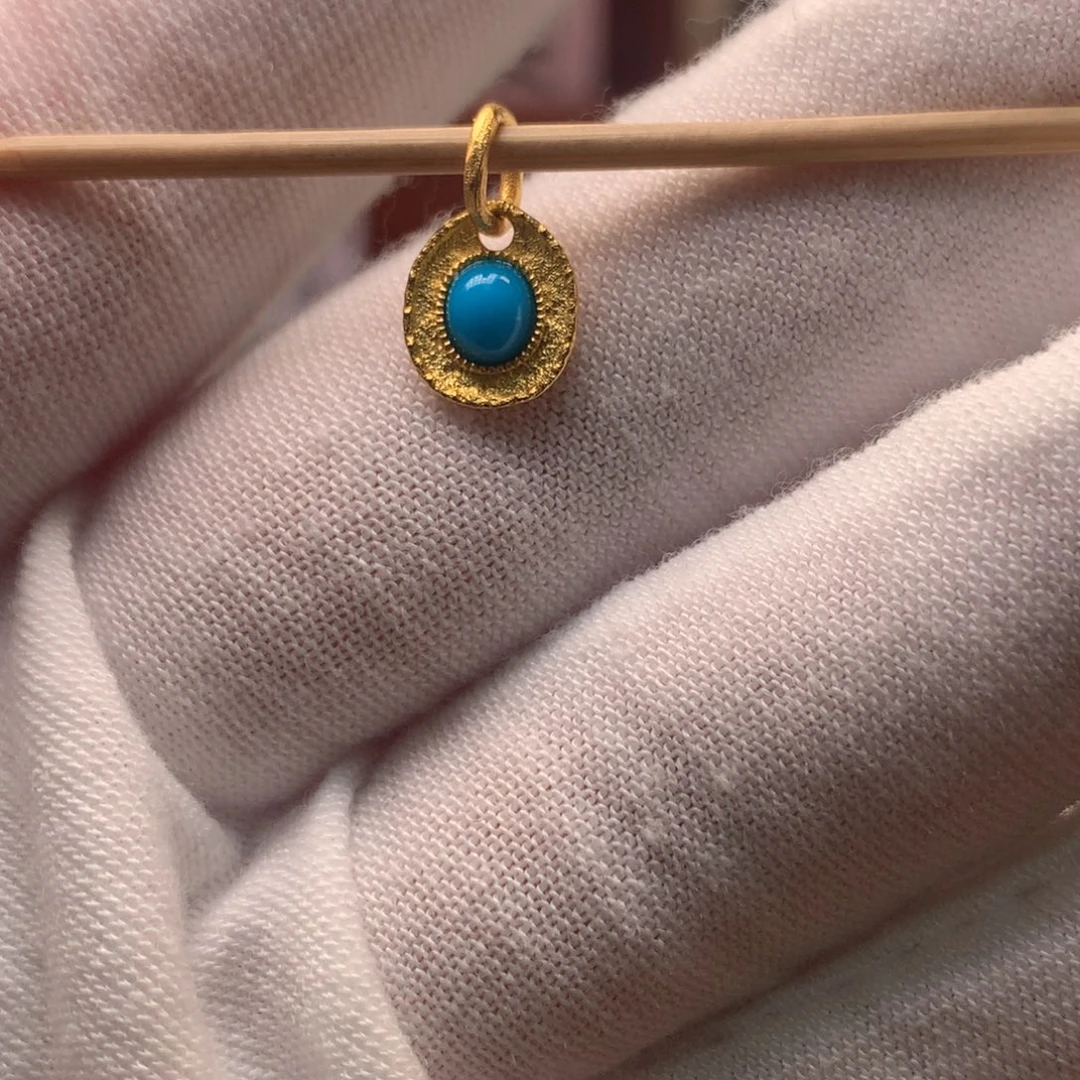 绿松石18K金镶嵌配饰