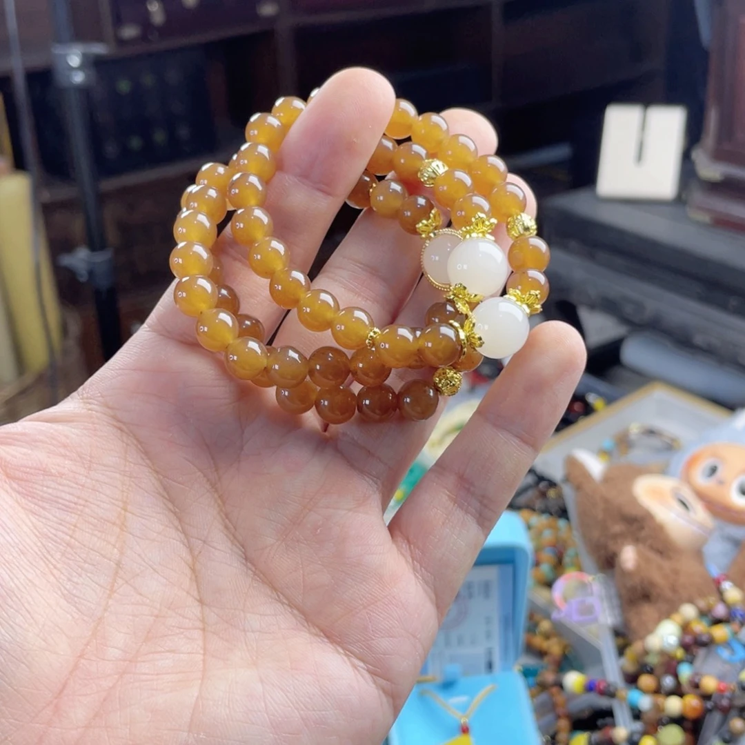 玛瑙手饰银S925镀金镶嵌