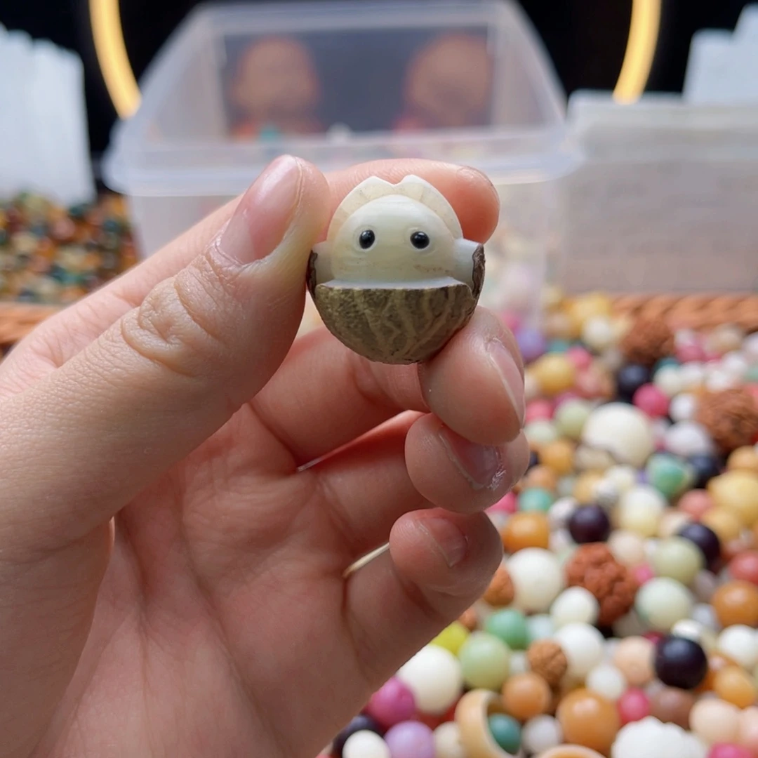 吊坠白玉菩提q16mm/5颗带皮蛋仔