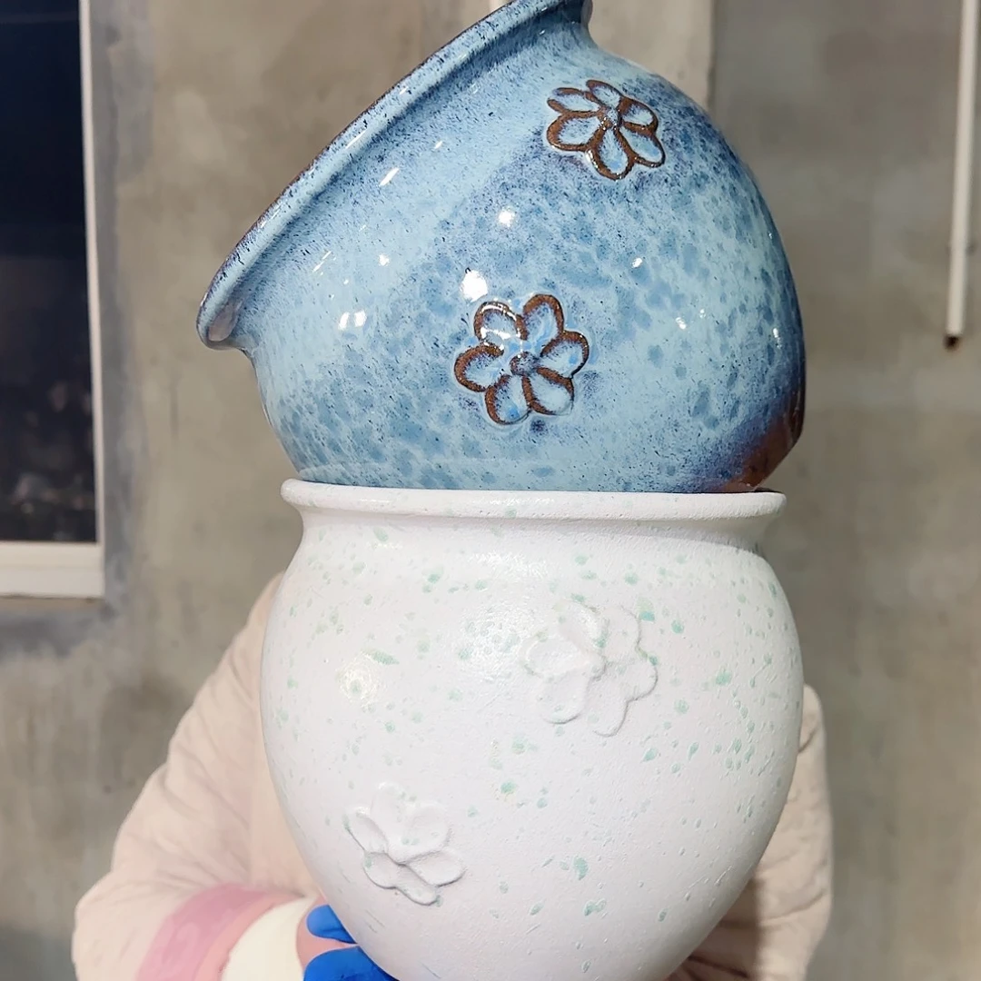 紫砂花盆高19口20