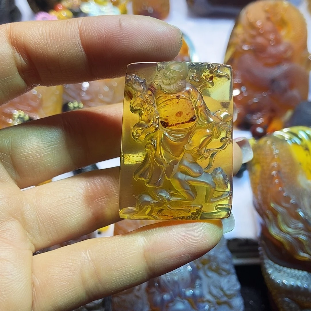 琥珀颈饰未镶嵌钟馗