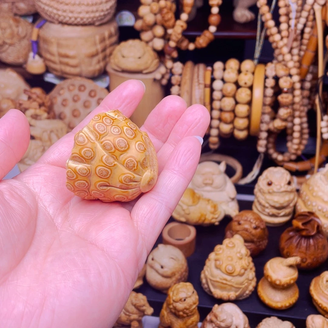 竹竹根雕莲蓬把玩件