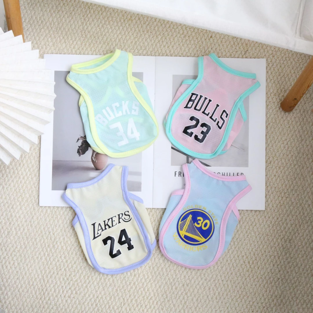 夏季狗狗衣服宠物球衣狗狗凉凉衣外出防晒清凉透气猫咪防掉毛背心