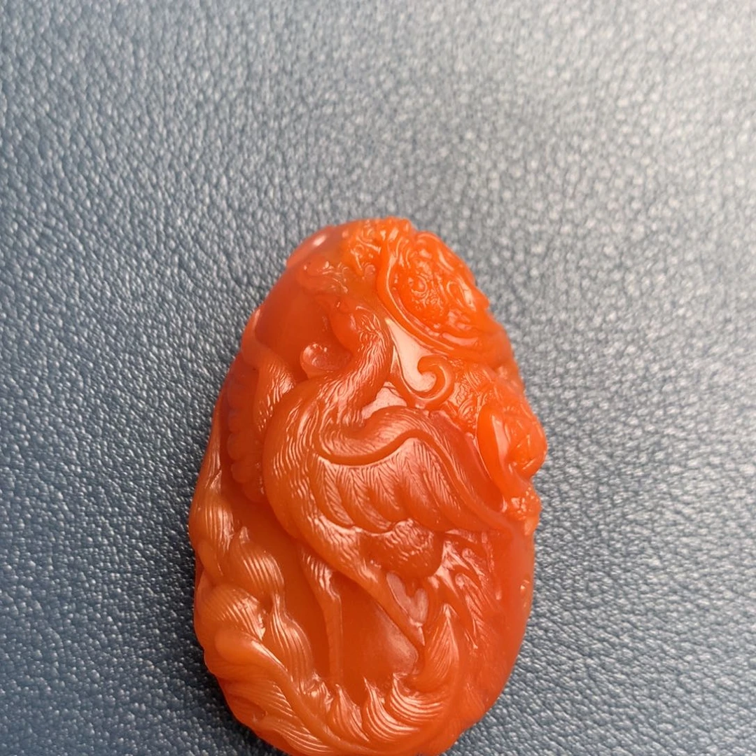 南红玛瑙未镶嵌保山天然原矿南红龙凤吊坠