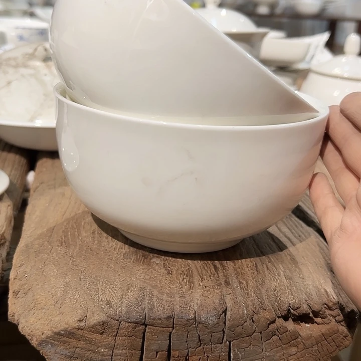 国营尾货六寸骨瓷碗一对