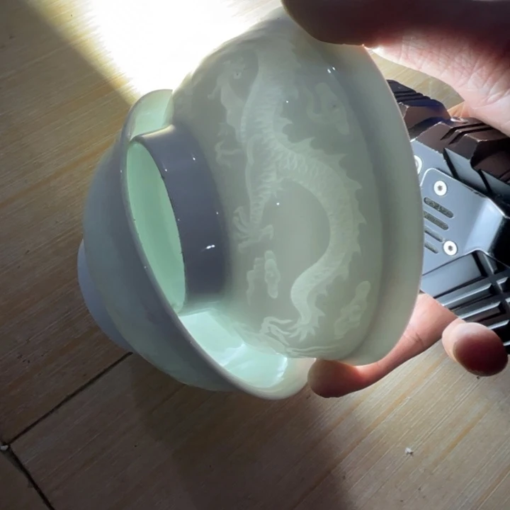 瓷片陶瓷陶瓷5英寸2个雕刻龙