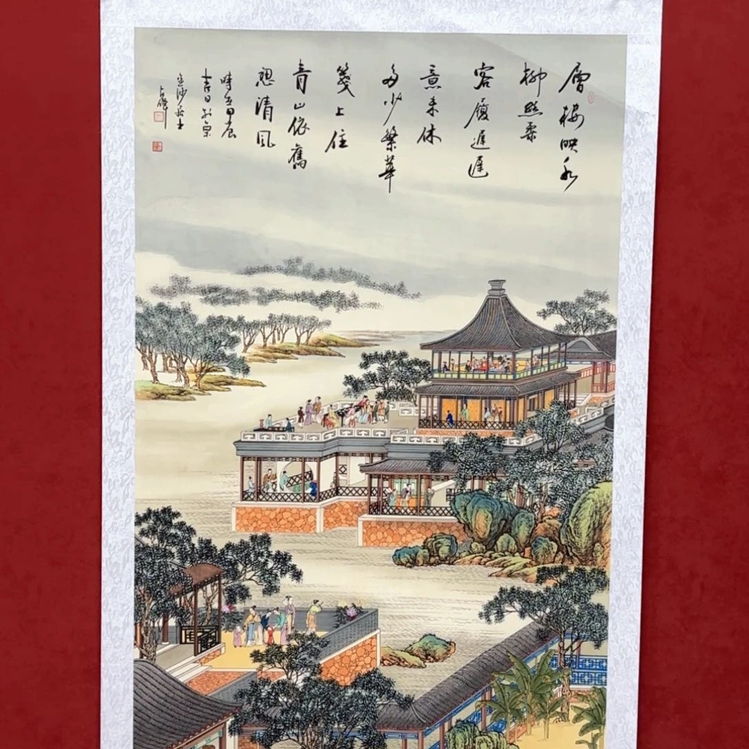q***i国画十二月令8月份