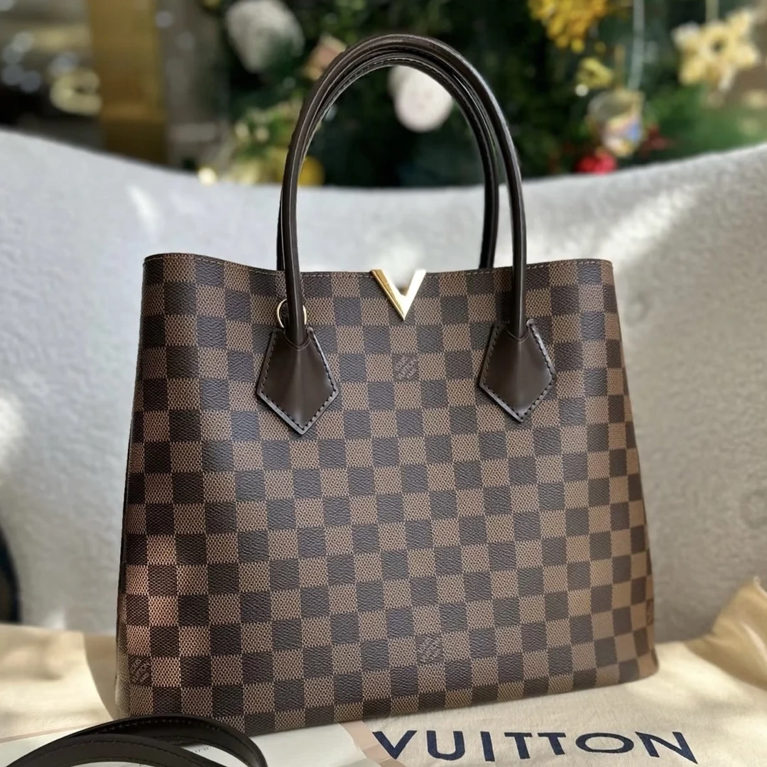 99新 LouisVuitton/路易威登 LV 棋盘格肯辛顿 手提斜挎