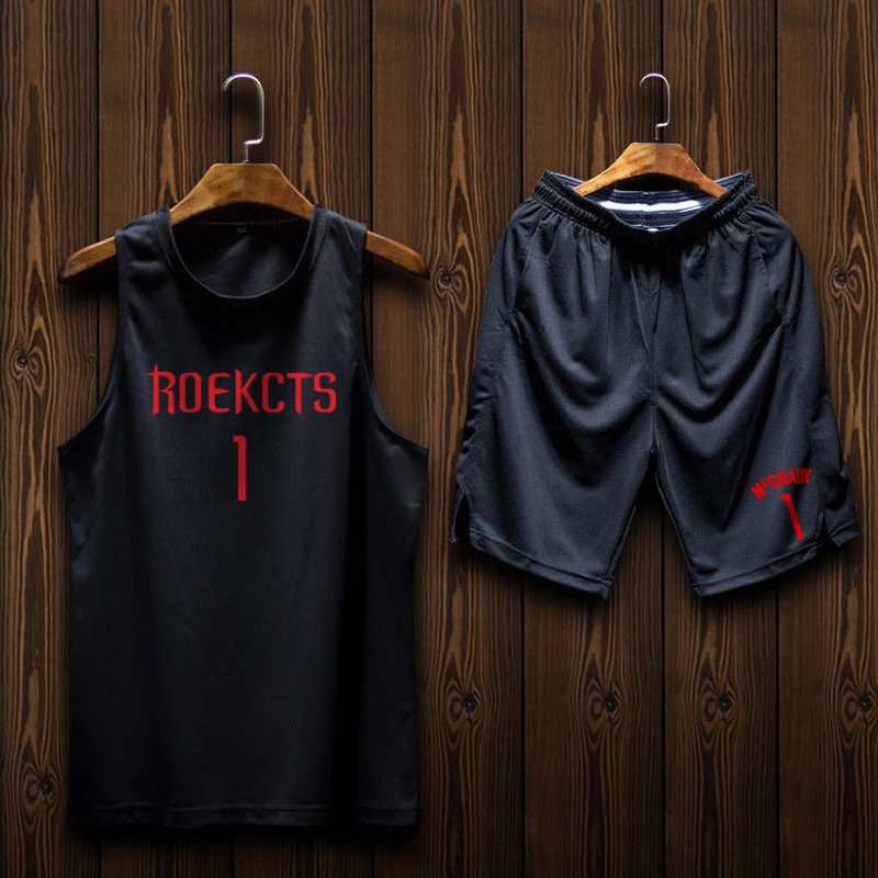 火箭训练速干球服潮流背心短裤透气男装青春男士夏季宽松篮球套装