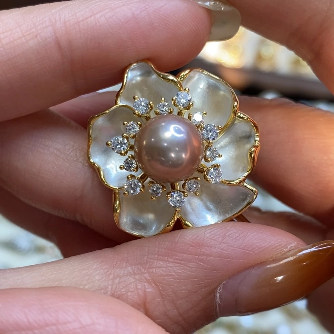 淡水珍珠胸针未镶嵌