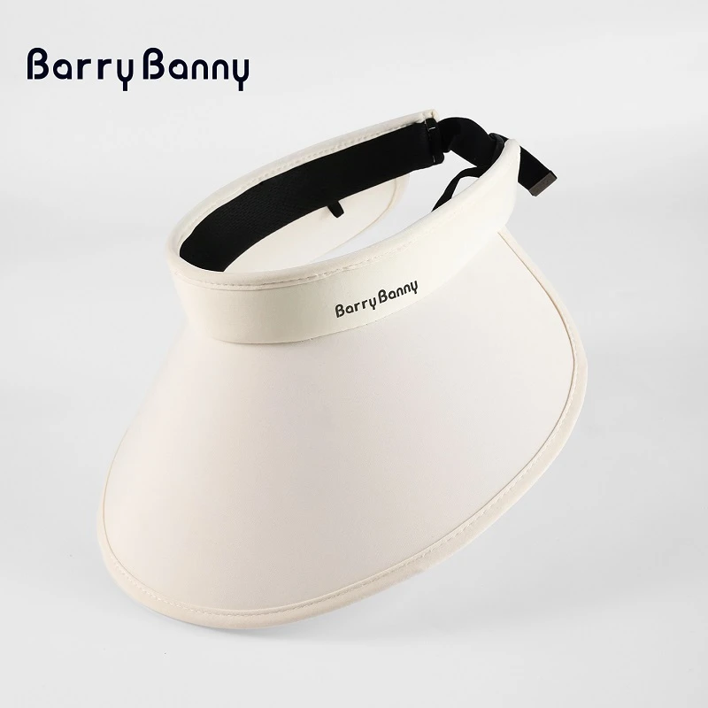 BarryBanny2025升级丝绒哑光黑胶夏天户外大檐空顶帽遮阳帽显脸小